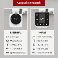Handtuchheizkörper elektrisch ALRONA Seitlich offen Weiß inkl. Heizstab 50 cm 115 cm