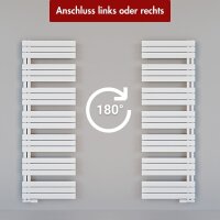 Handtuchheizkörper ALRONA Weiß Seitlich offen rechts oder links