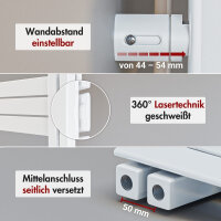 Handtuchheizkörper ALRONA Weiß Seitlich offen rechts oder links