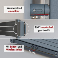 Handtuchheizkörper PANDEMA Anthrazit Mittel- und Seitenanschluss