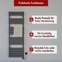 Handtuchheizkörper elektrisch PANDEMA Anthrazit...