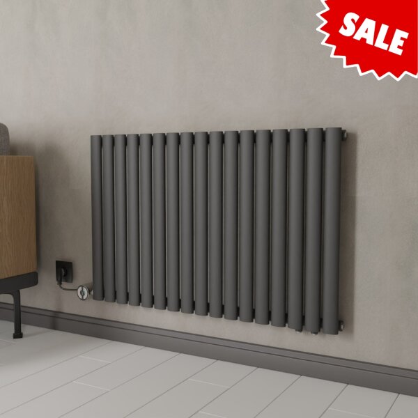 TAYLOR Paneelheizkörper elektrisch Horizontal Anthrazit 63 cm hoch