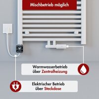 Handtuchheizkörper elektrisch Badheizkörper ALPIYA Weiß inkl. Heizstab