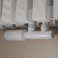 Heizkörper Thermostat Multiblock Set inkl. Kopf 2 in 1 Weiß schwenkbar