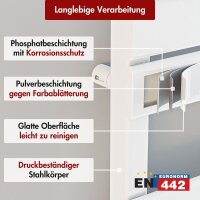 Handtuchheizkörper PANDEMA Weiß Seiten und Mittelanschluss inkl. Thermostat 50 cm 140 cm