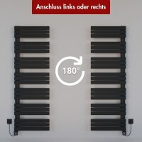 Handtuchheizkörper elektrisch ALRONA Schwarz Seitlich offen inkl. Heizstab