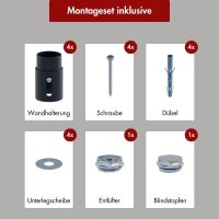 Handtuchheizkörper elektrisch ALRONA Schwarz Seitlich offen inkl. Heizstab