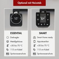 Handtuchheizkörper elektrisch PANDEMA Schwarz inkl. Heizstab