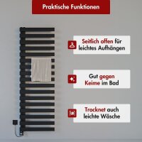 Handtuchheizkörper elektrisch PREMIUM ALRONA Schwarz...