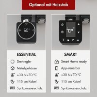 Handtuchheizkörper elektrisch PREMIUM ALRONA Schwarz Seitlich offen rechts oder links inkl. Heizstab