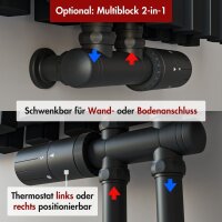 Design Flachheizkörper Paneelheizkörper RILA Vertikal Doppellagig Schwarz