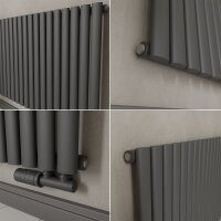 Paneelheizkörper TAYLOR Horizontal Einlagig Anthrazit 83 x 63 cm