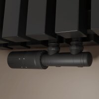 Heizkörper Thermostat Multiblock-Set inkl. Kopf 2 in 1 Schwarz schwenkbar