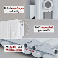 Design Flachheizkörper Paneelheizkörper TAYLOR Horizontal Weiß