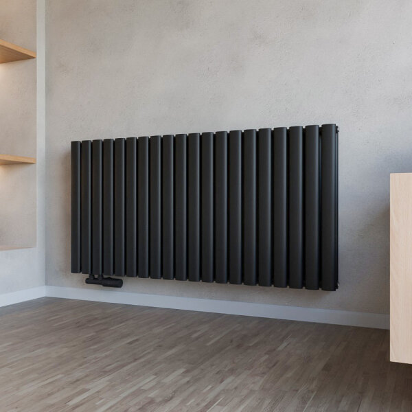 Design Flachheizkörper Paneelheizkörper TAYLOR Horizontal Schwarz