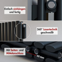 Design Flachheizkörper Paneelheizkörper TAYLOR Horizontal Schwarz