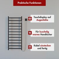 Handtuchwärmer elektrisch PLUG-AND-HEAT mit eckigen...
