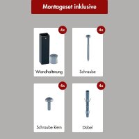 Handtuchwärmer elektrisch PLUG-AND-HEAT mit eckigen Rohren Schwarz
