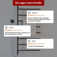 Handtuchwärmer elektrisch PLUG-AND-HEAT seitlich offen Schwarz