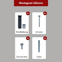 Handtuchwärmer elektrisch PLUG-AND-HEAT mit runden Rohren Schwarz
