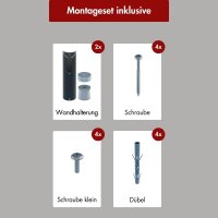 Handtuchwärmer elektrisch PLUG-AND-HEAT mit Handtuchablage Schwarz