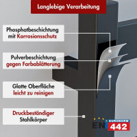 Handtuchwärmer elektrisch PLUG-AND-HEAT kompakt mit eckigen Rohren Schwarz