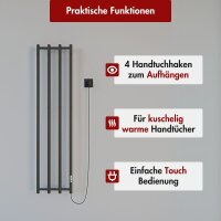 Handtuchwärmer elektrisch PLUG-AND-HEAT Schwarz mit...