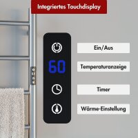Handtuchwärmer elektrisch PLUG-AND-HEAT mit runden Rohren Chrom