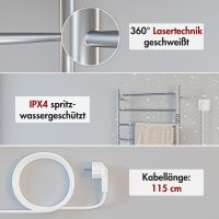 Handtuchwärmer elektrisch PLUG-AND-HEAT mit runden Rohren Chrom