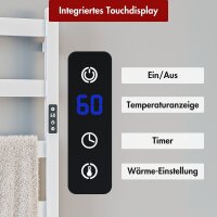 Handtuchwärmer elektrisch PLUG-AND-HEAT kompakt mit eckigen Rohren Weiß