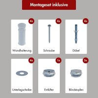 Handtuchheizkörper Badheizkörper ALPIYA Weiß Mittelanschluss 50 cm 180 cm Gerade