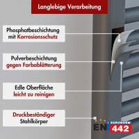 Handtuchheizkörper Badheizkörper ALPIYA Anthrazit Mittelanschluss Gerade 50 cm 140 cm