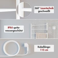 Handtuchwärmer elektrisch PLUG-AND-HEAT mit runden Rohren Weiß