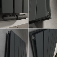 Paneelheizkörper Flachheizkörper LAVA ECO Vertikal Doppellagig Anthrazit 38 cm 180 cm
