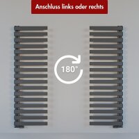 Handtuchheizkörper PREMIUM ALRONA Anthrazit Seitlich offen rechts oder links