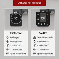 Handtuchheizkörper elektrisch ALRONA Seitlich offen Anthrazit inkl. Heizstab SMART 50 cm 164 cm