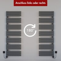 Handtuchheizkörper elektrisch ALRONA Seitlich offen Anthrazit inkl. Heizstab SMART 50 cm 164 cm