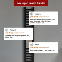 Handtuchheizkörper elektrisch LUMIRA Schwarz inkl. Heizstab SMART und Glykol 20 cm 100 cm