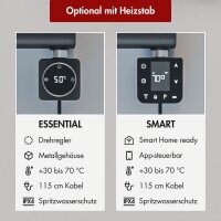 Design Flachheizkörper Paneelheizkörper elektrisch TAYLOR Horizontal Doppellagig Schwarz