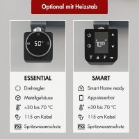Handtuchheizkörper elektrisch PANDEMA Anthrazit inkl. Heizstab 50 cm 120 cm