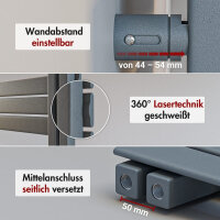 SALE Handtuchheizkörper ALRONA Anthrazit Seitlich offen rechts oder links 60 cm 140 cm