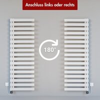 Handtuchheizkörper elektrisch PREMIUM ALRONA Weiß Seitlich offen inkl. Heizstab