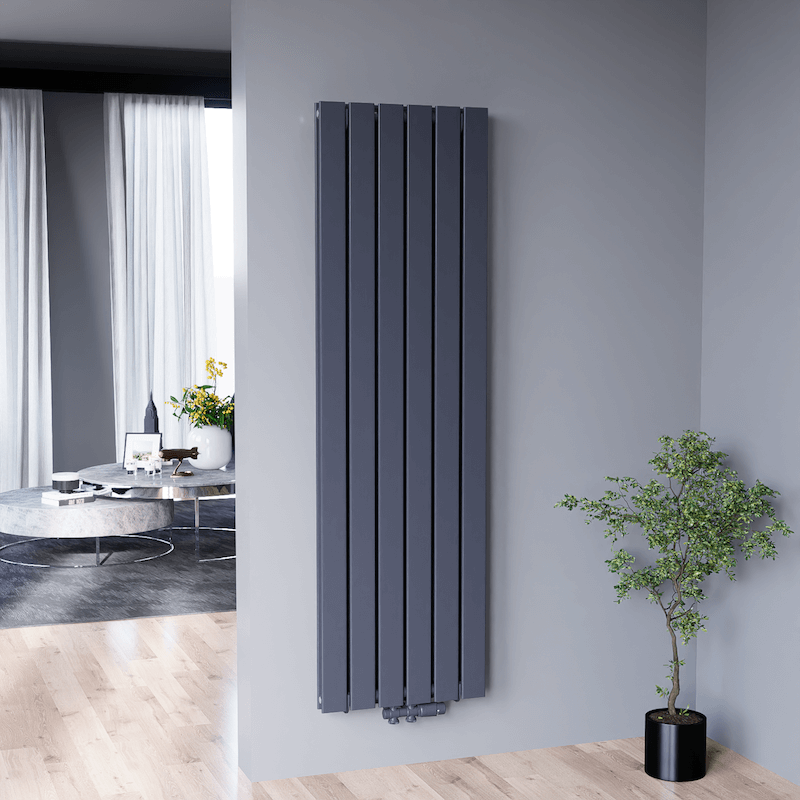 Design-Heizkörper im Wohnraum
